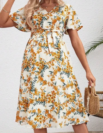 Rochie medie SHEIN Maternity, floral print