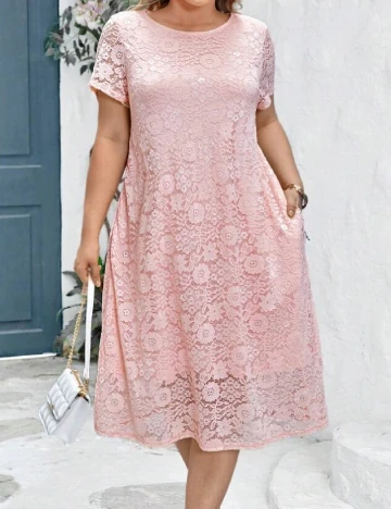 Rochie medie SHEIN CURVE, roz