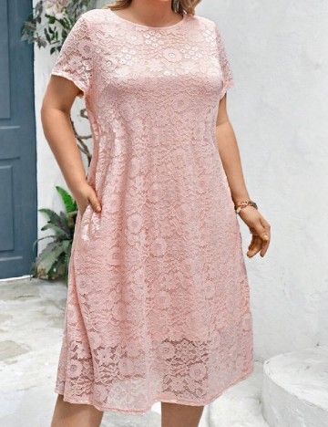Rochie medie SHEIN CURVE, roz