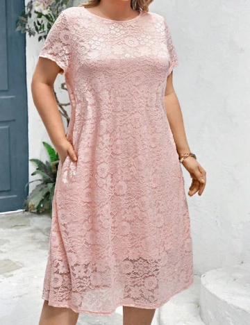 Rochie medie SHEIN CURVE, roz