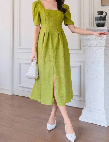 Rochie medie Dazy, verde