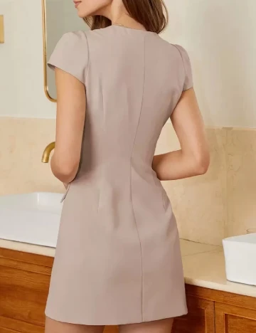 Rochie scurta Amy Enjoy Life, bej