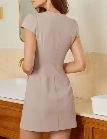 Rochie scurta Amy Enjoy Life, bej