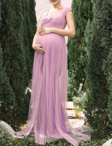 Rochie lunga SHEIN Maternity, roz Roz