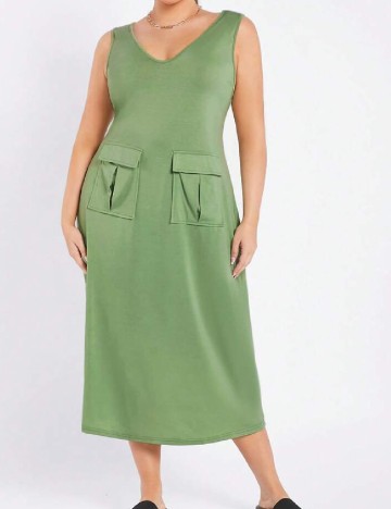 Rochie medie SHEIN CURVE, verde