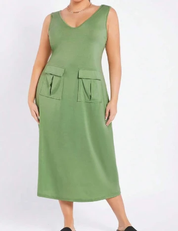 Rochie medie SHEIN CURVE, verde