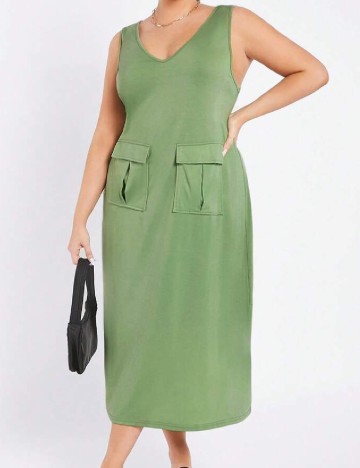Rochie medie SHEIN CURVE, verde