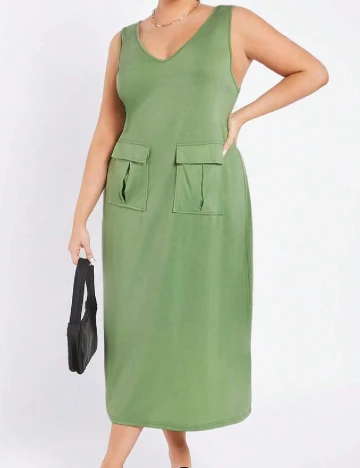 Rochie medie SHEIN CURVE, verde
