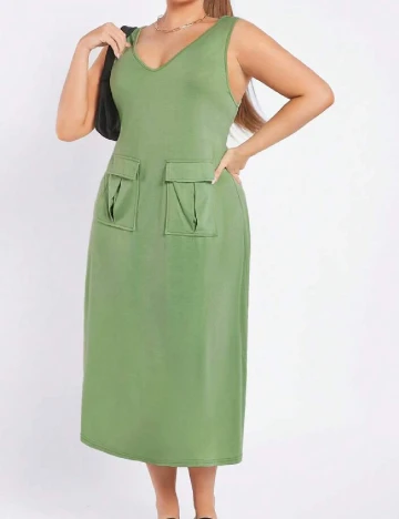 Rochie medie SHEIN CURVE, verde