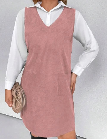 Rochie scurta SHEIN CURVE, roz Roz