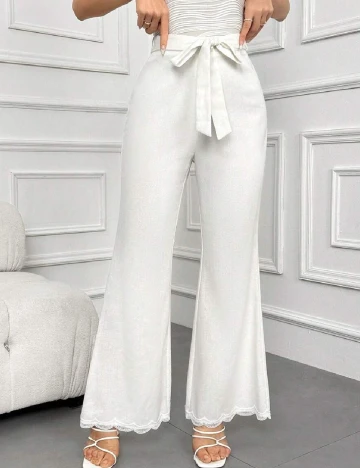 Pantaloni SHEIN, alb