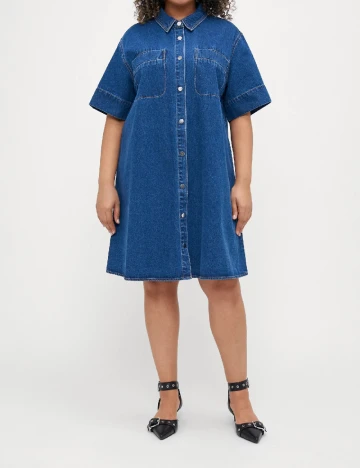 Rochie scurta Vero Moda Curve, albastru