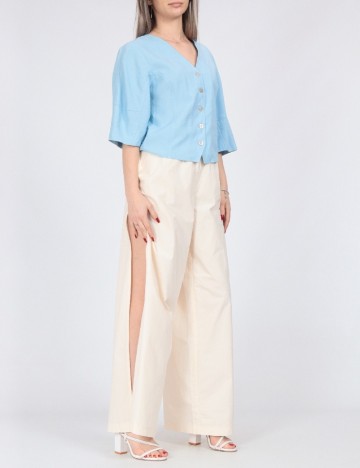 Pantaloni Pieces, crem