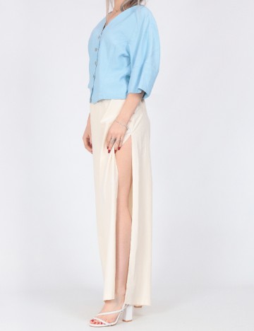 Pantaloni Pieces, crem