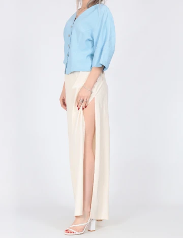 Pantaloni Pieces, crem