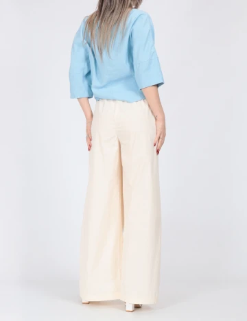Pantaloni Pieces, crem