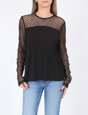 Bluza Pieces, negru Negru