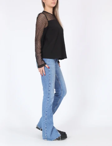 Bluza Pieces, negru Negru
