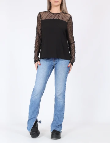 Bluza Pieces, negru Negru