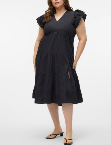 Rochie medie Vero Moda Curve, negru
