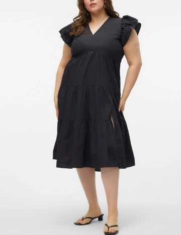 Rochie medie Vero Moda Curve, negru