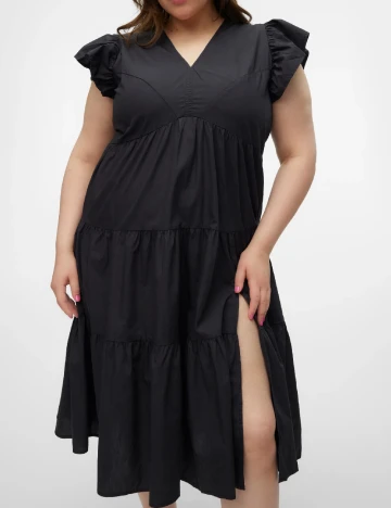 Rochie medie Vero Moda Curve, negru