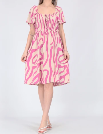 Rochie scurta Jacqueline de Yong, crem/roz