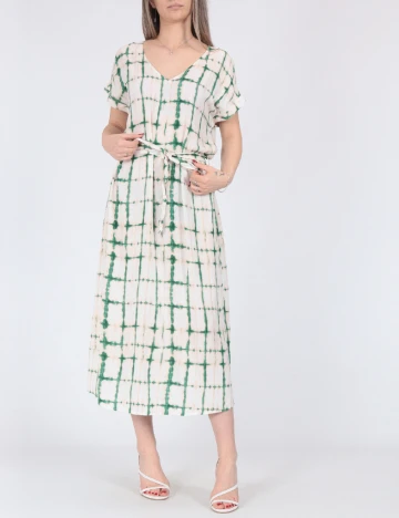 Rochie medie Jacqueline de Yong, crem/verde