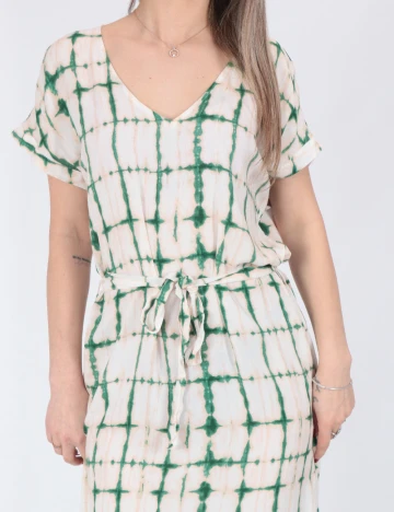 Rochie medie Jacqueline de Yong, crem/verde