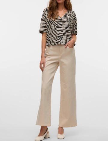 Camasa Vero Moda, crem/negru