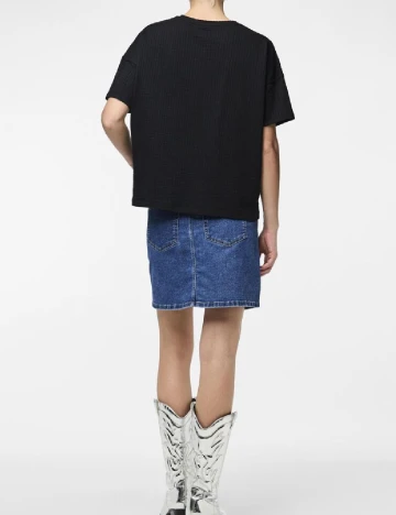 Tricou Oversize Pieces, negru