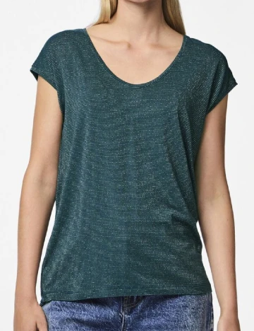 Tricou Pieces, turcoaz