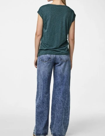 Tricou Pieces, turcoaz