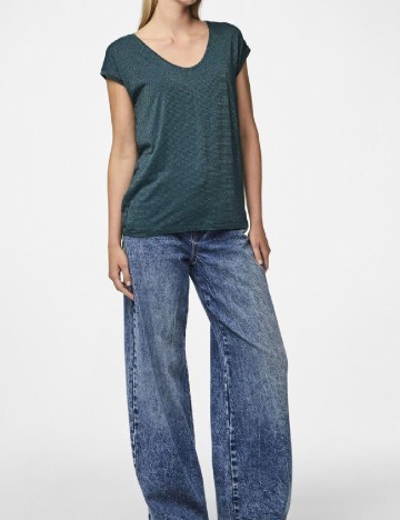 Tricou Pieces, turcoaz