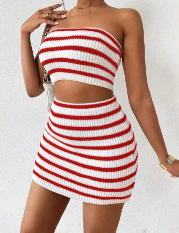 Compleu SHEIN, alb/rosu