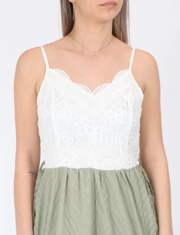 Rochie scurta SHEIN, alb/verde