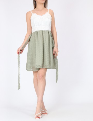 Rochie scurta SHEIN, alb/verde