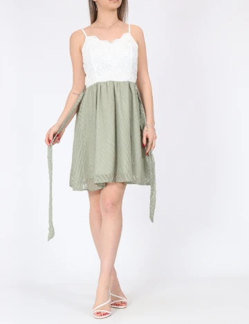 Rochie scurta SHEIN, alb/verde