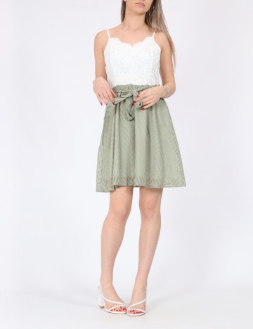 Rochie scurta SHEIN, alb/verde