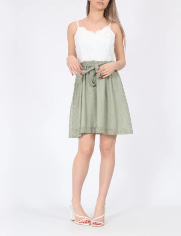 Rochie scurta SHEIN, alb/verde