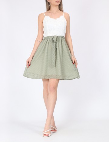 Rochie scurta SHEIN, alb/verde