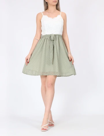 Rochie scurta SHEIN, alb/verde