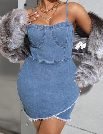Rochie scurta SHEIN CURVE, albastru