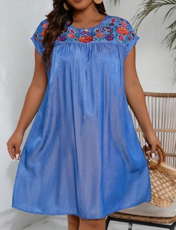 Rochie scurta SHEIN CURVE, albastru
