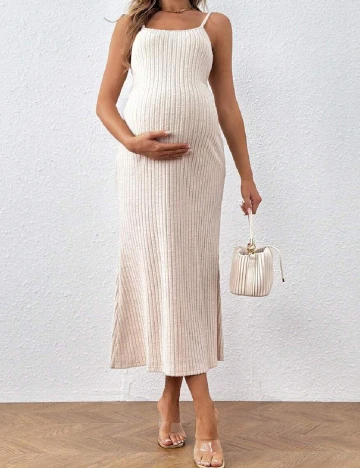 Rochie medie SHEIN Maternity, crem