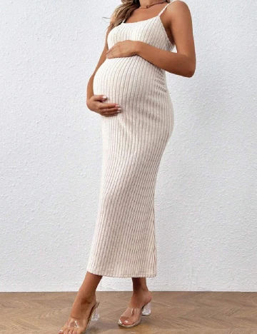 Rochie medie SHEIN Maternity, crem