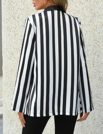 Blazer SHEIN, alb/negru Negru