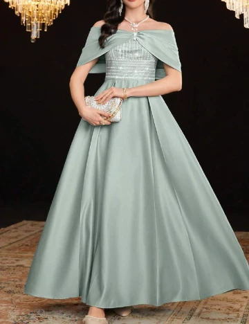 Rochie lunga SHEIN, verde deschis