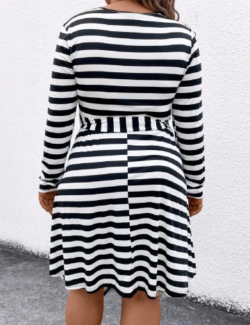Rochie scurta SHEIN CURVE, alb/negru
