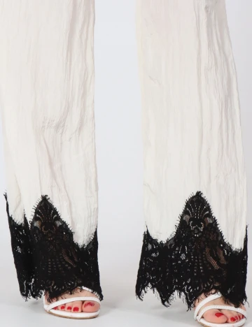 Pantaloni Vero Moda, ecru Alb